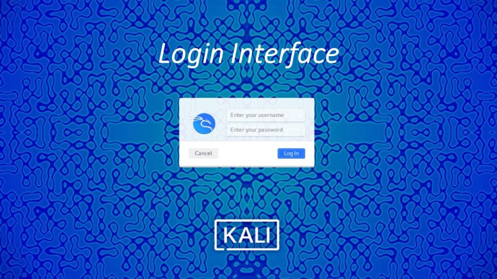 Kali linux Login Interface